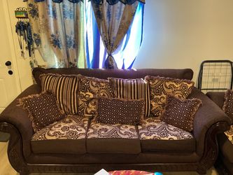 Brown Fabric Sofa
