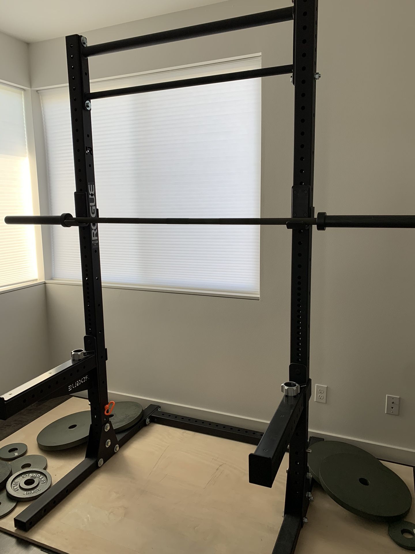 Rogue Fitness Full Home Gym Setup - Squat Rack, Bar, Bench, Weights