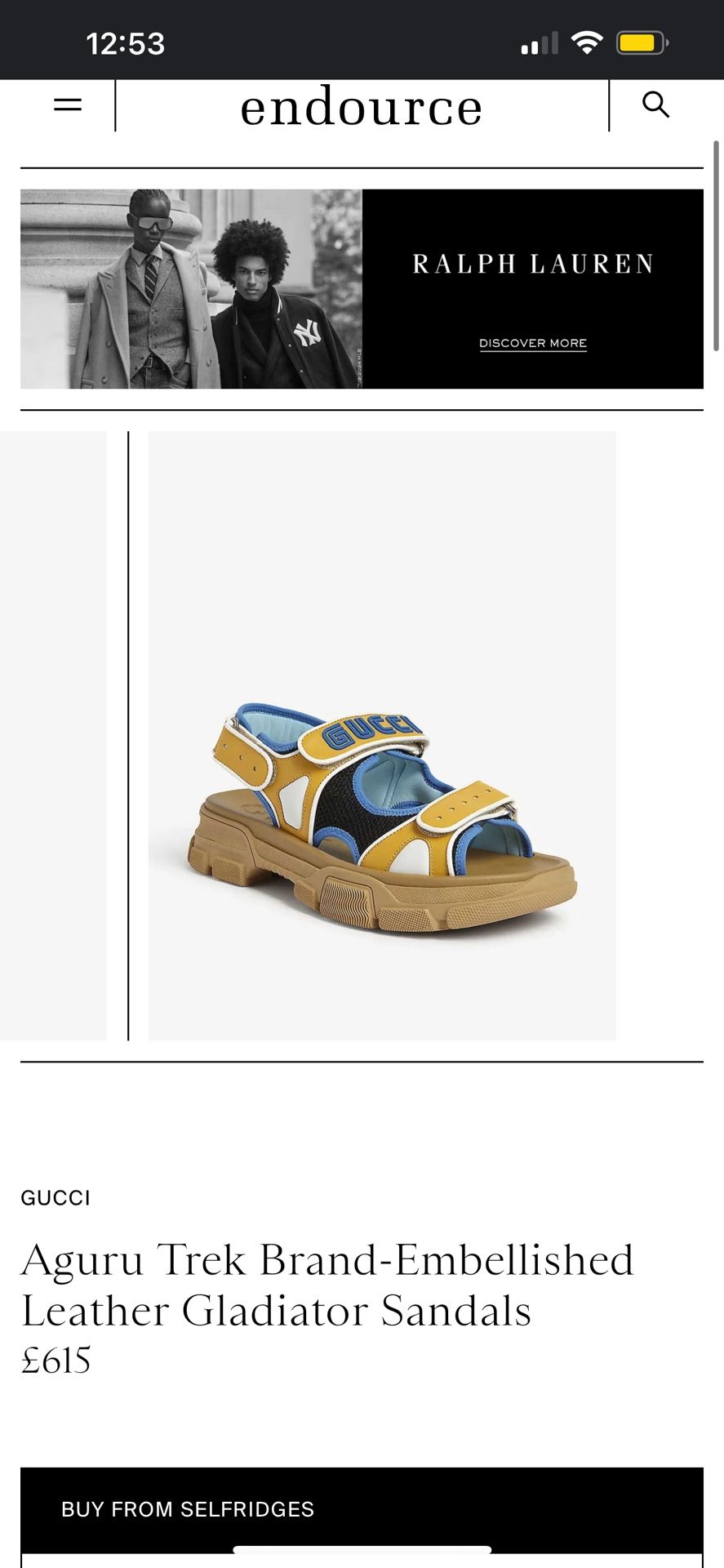 Gucci Gladiator Sandals Sz9 Men