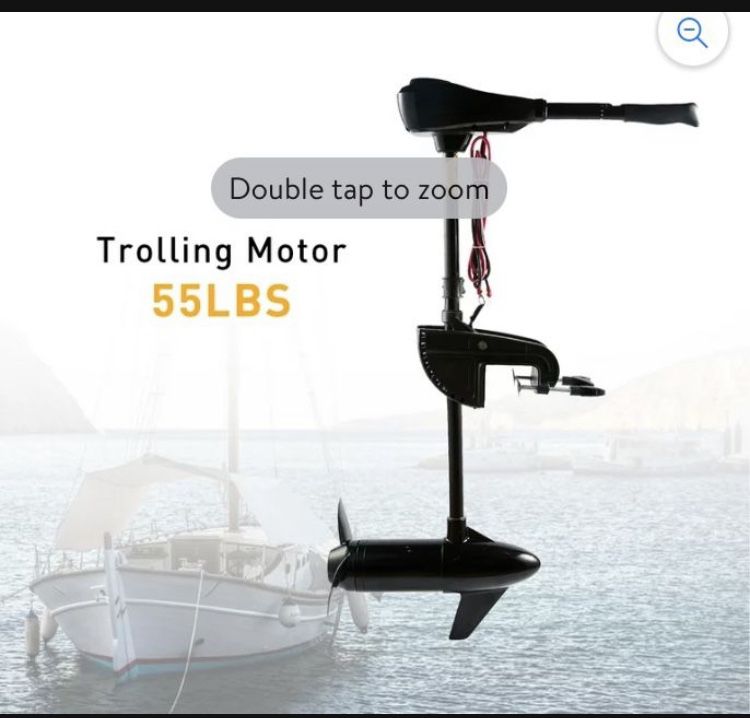 55 Lbs. Thrust Electric Transom Mounted Trolling Motor Fishing Boats Saltwater Freshwater 28 In. Shaft