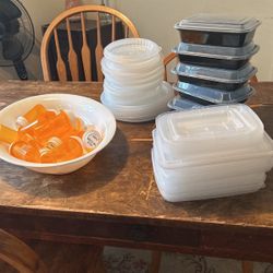 Free Clean Plastic Containers & Lids Including Empty Pill Bottles
