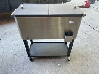Trinity Stainless Steel Rolling Cooler Cart