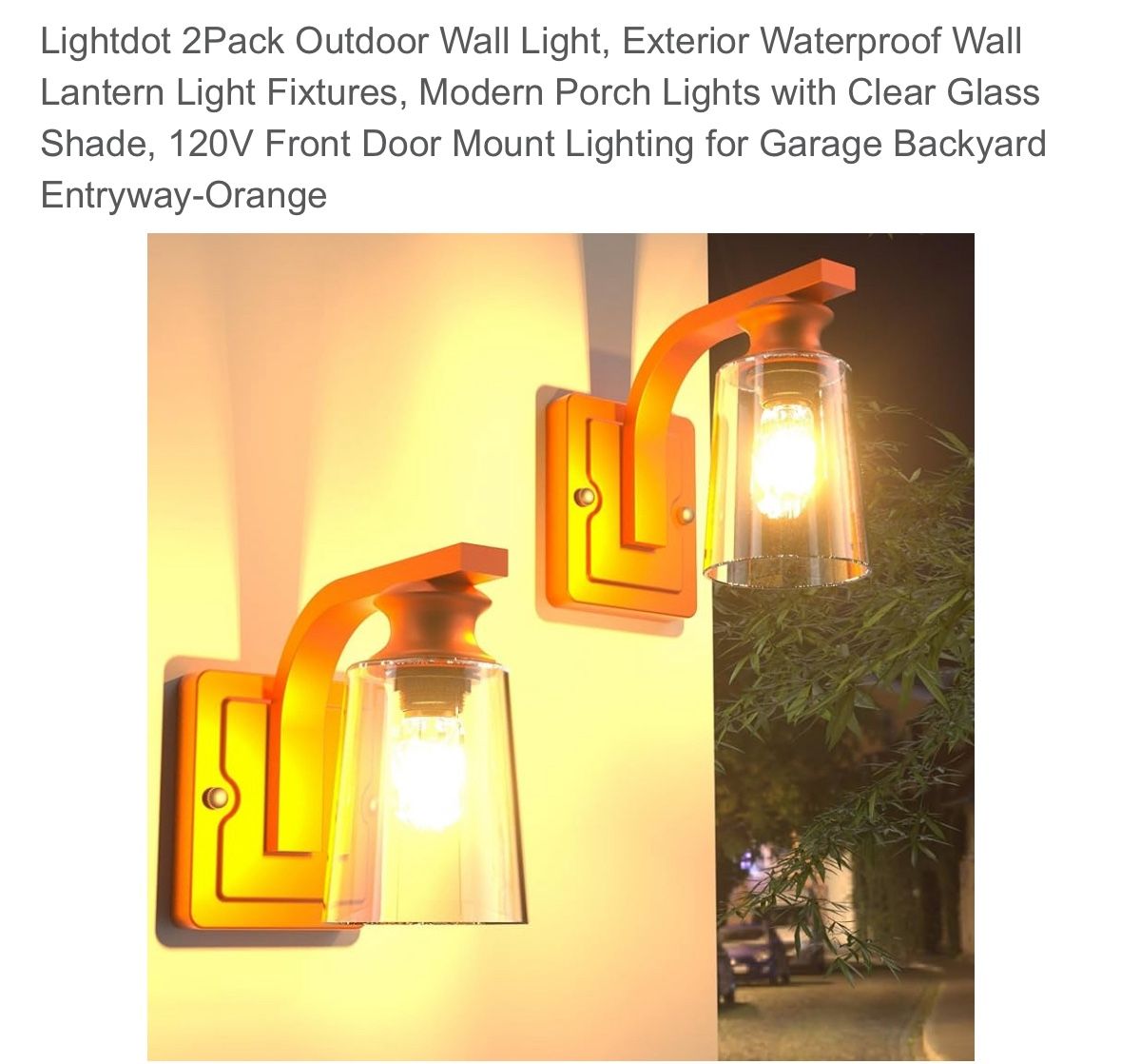Lightdot 2Pack Outdoor Wall Light, Exterior Waterproof Wall Lantern Light Fixtures,