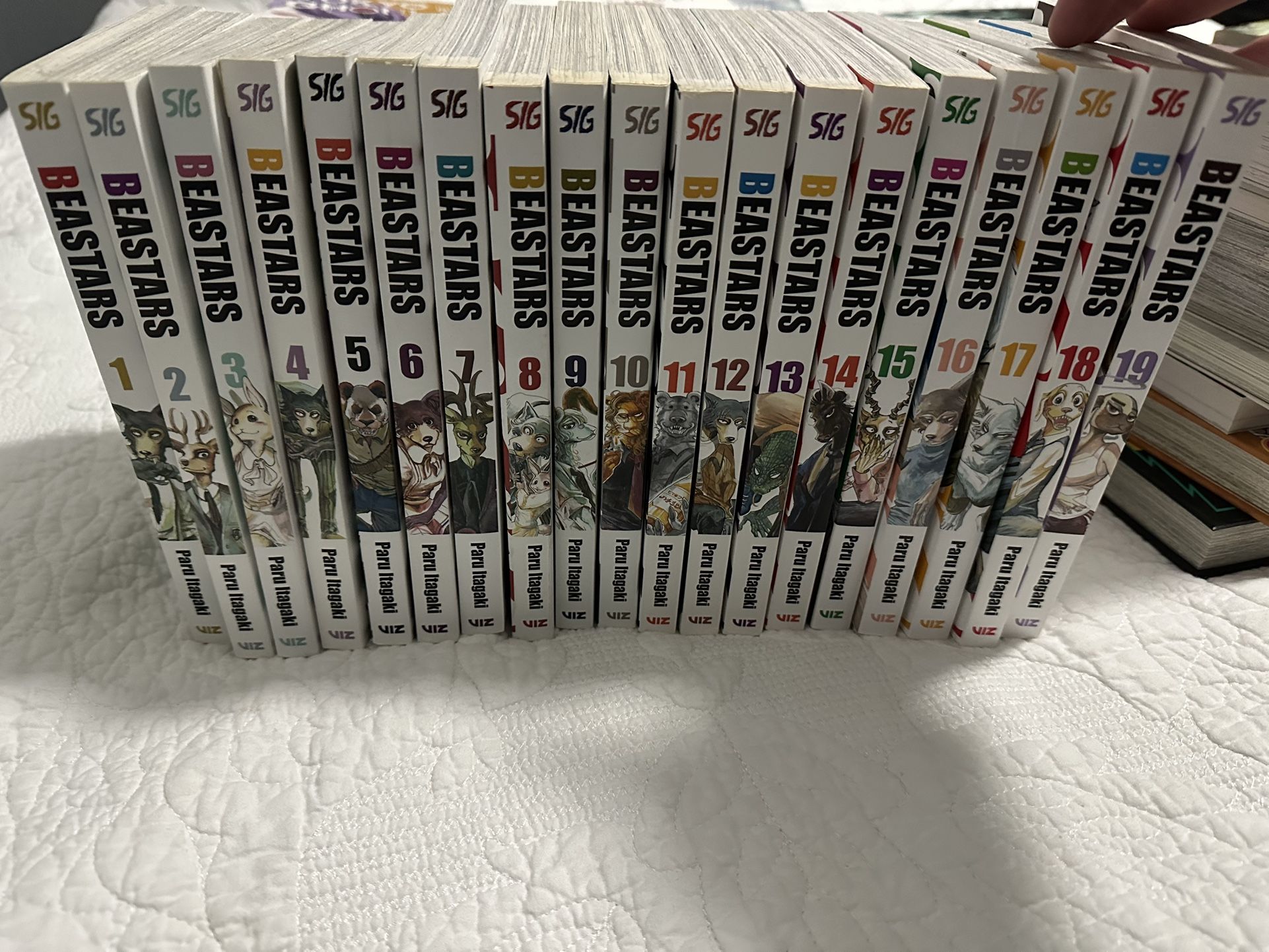 BEASTARS, volumes 1 through 19.