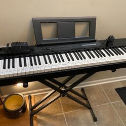 New Donner Portable Digital Piano 88-key Synth Action Keyboard with X Stand, Pedal, Auto-accompaniment for Beginner, 128 Tones, 83 Rhythms, Support US