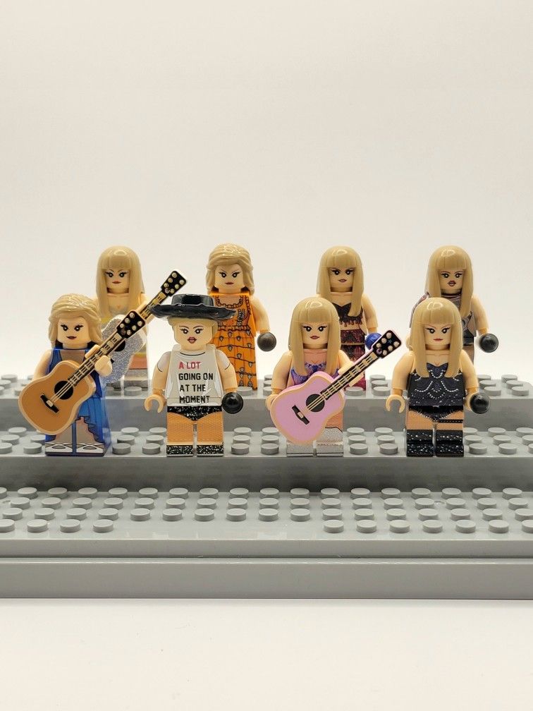 Taylor Swift Lego Minifigures Custom Eras Tour Artist Music Girls Kids Toys Cute Guitar Dress