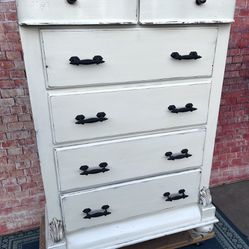 Tall Dresser Solid Wood Large Chest Of Drawers Off White