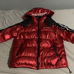 Rockstar Original Metallic Red Puffer Jacket Size Small