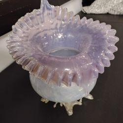 Murano Handblown Ruffled Vase Beautiful Colors.1960s very good condition Rare