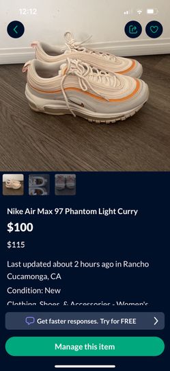 Nike Air Max 97 Phantom Light Curry