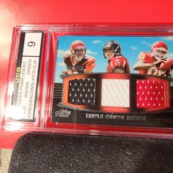 2011 Topps Prime Triple Relics #GJB A.J. Green Julio Jones Baldwin Jersey 266 /388 UCG MINT 9