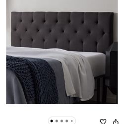 Full size , Lucid Mid-Rise Upholstered Headboard - Diamond Tufted - Padded Polyester