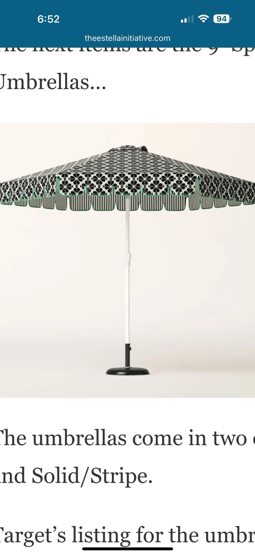 Kate Spade And Target Collab 9’ Outdoor Shade Umbrella
