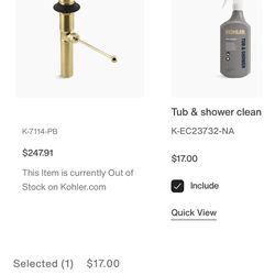 KOHLER  Premier 1-1/2 in. Brass Pop-Up Drain without Overflow