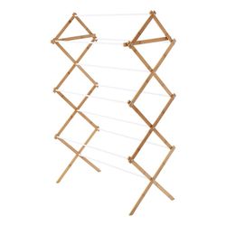 bamboo Wooden Laundry Hanger Clothes Drying Rack