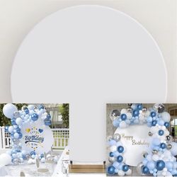 DASHAN White Round Backdrop Cover 7.5x7.5ft Polyester Pure White ***Cover only***