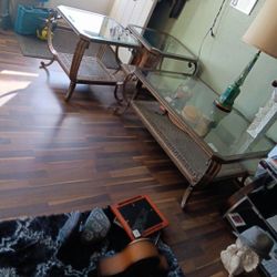 Glass Tables  And 2 Side Table 