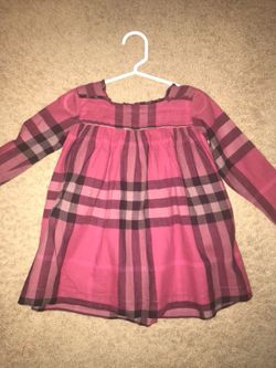 Authentic BURBERY red plaid dress size 2T.