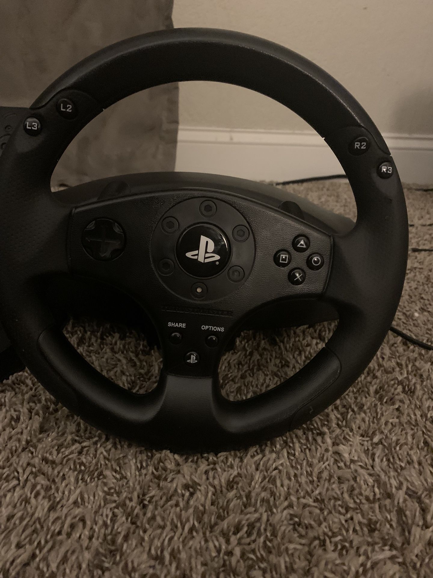 PS4 Steering Wheel With Pedals, Controller, And Game for Sale in