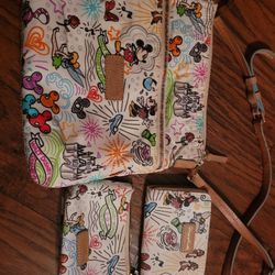 Dooney And Burke Crossbody, wallet And Makeup Purse