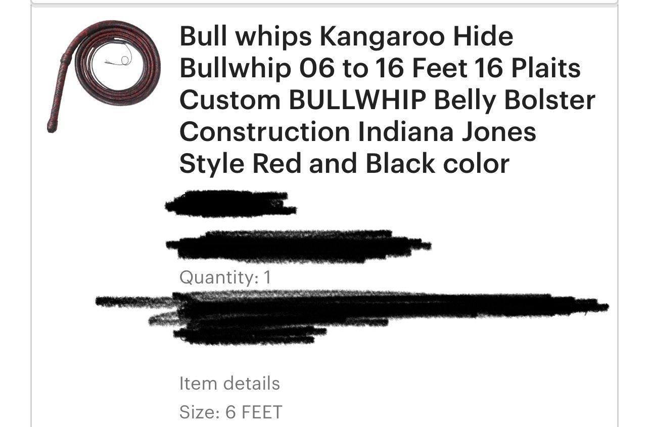 6 Foot Kangaroo Bull Whip