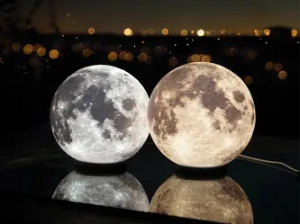 3D Printed Moon Lamp 150mm Lunar Night Light Bedroom Decor