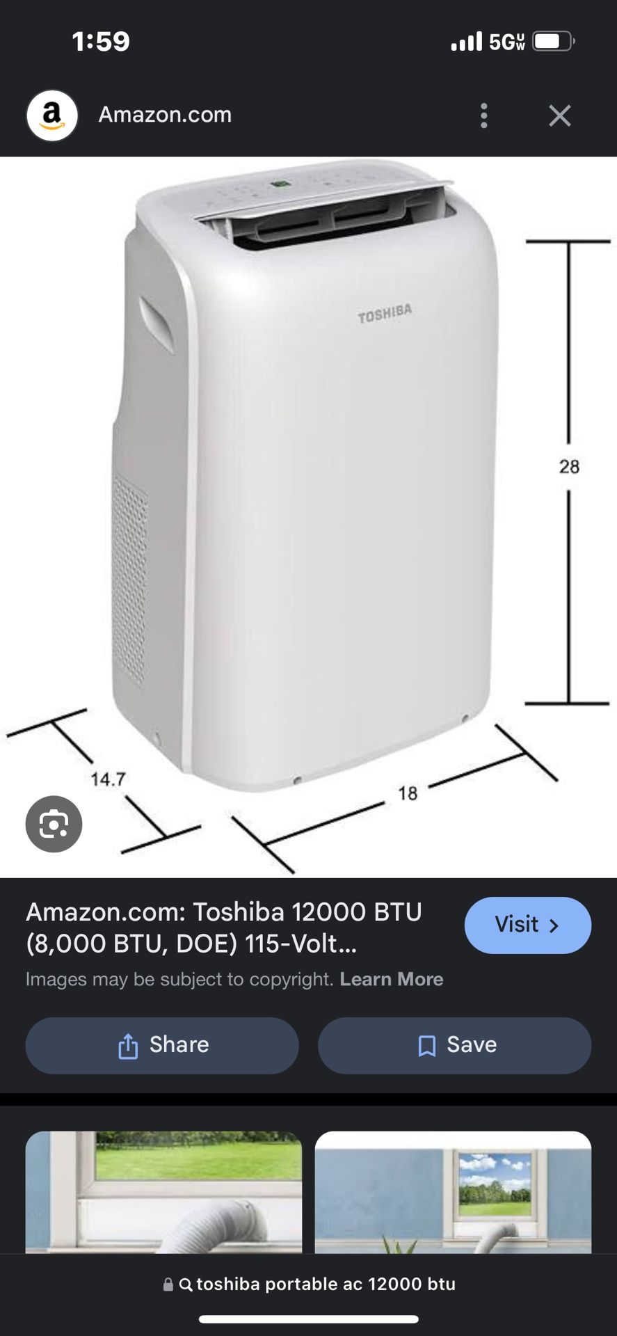 Toshiba Portable A/c And Humidifier