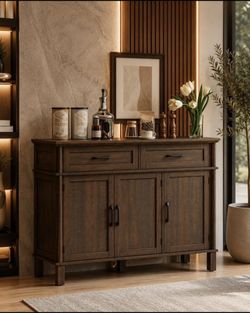 Sideboard Buffet Cabinet 48", Storage Cabinet with 2 Drawers and 3 Doors