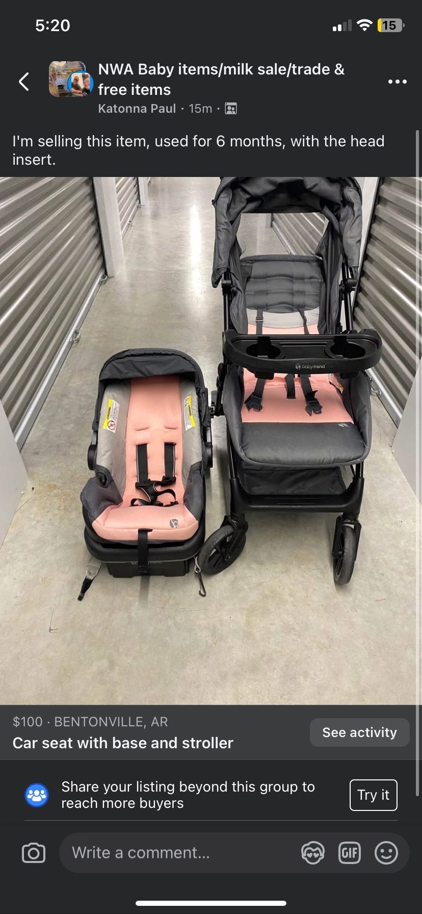 Car Seat With Base And Stroller Combo