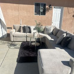 Macys Beige Sectional Couch 