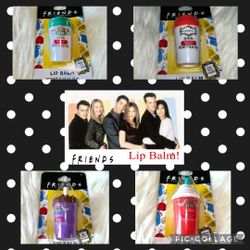 4 pack FRIENDS Cofee Themed Lip Balms, Black Coffee Flavored & Iced Coffee