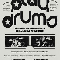 Private Drum Lessons - Beginner To Intermediate 