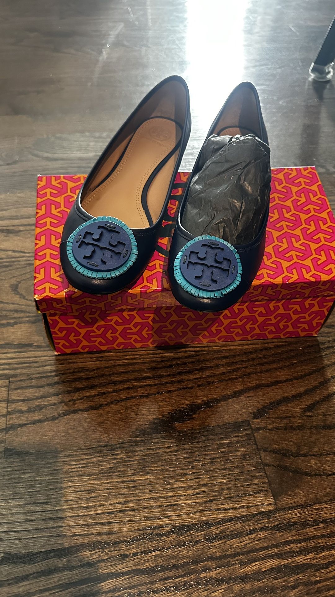 Women Size 8 Dark Blue Tory Burch Flats