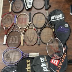 Head / Prince / Wilson / YAMAHA / Tennis Racquets with Cover and Penn Tennis balls