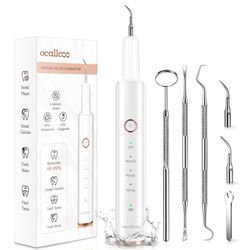 Electric Teeth Cleaner Plaque Remover w/ LED Light, 4 Modes Dental Cleaning Kit
