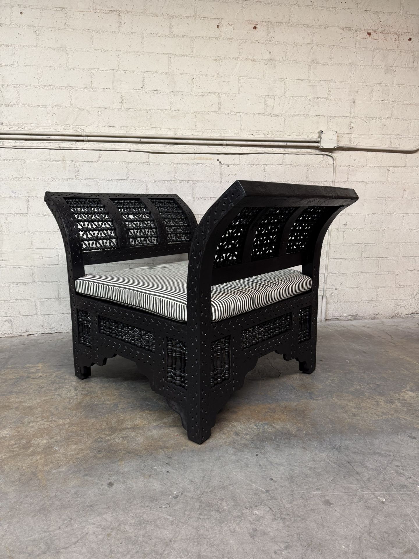 Delivery is available vintage Moroccan Style Mother of Pearl Inlay Entry Bench couch chair$490 Each OBO!