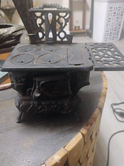 Antique Crescent Cast Iron Miniature Salesman Sample Cook Stove