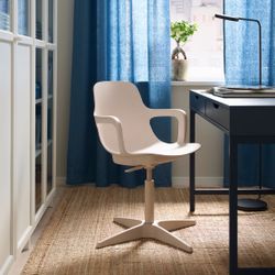 Modern Organic Beige Swivel Office Chair by IKEA