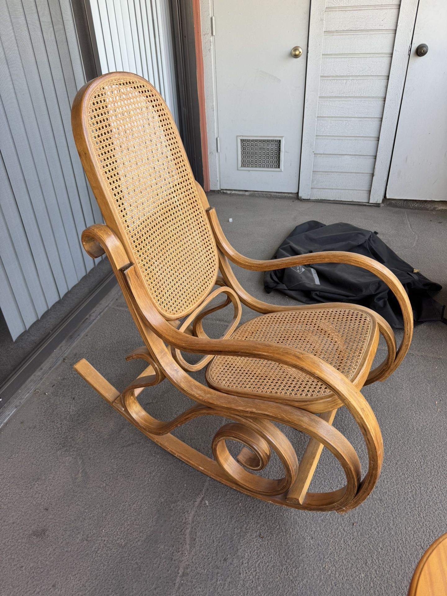 Ratan Vintage Antique Rocking Chair 