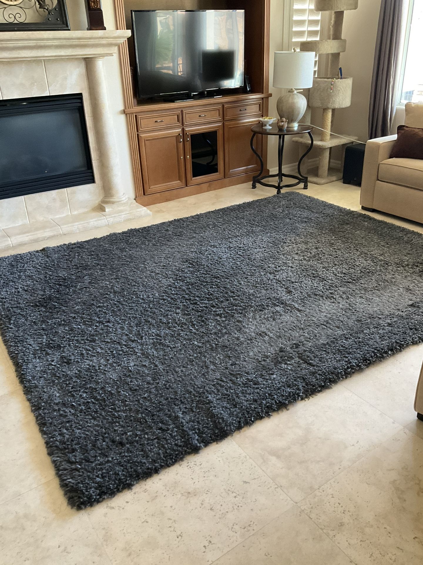 Laura Ashley 7ft 10In X 10ft Dark Gray Shag Rug