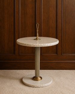 Vintage Mid-Century Marble Drink Table