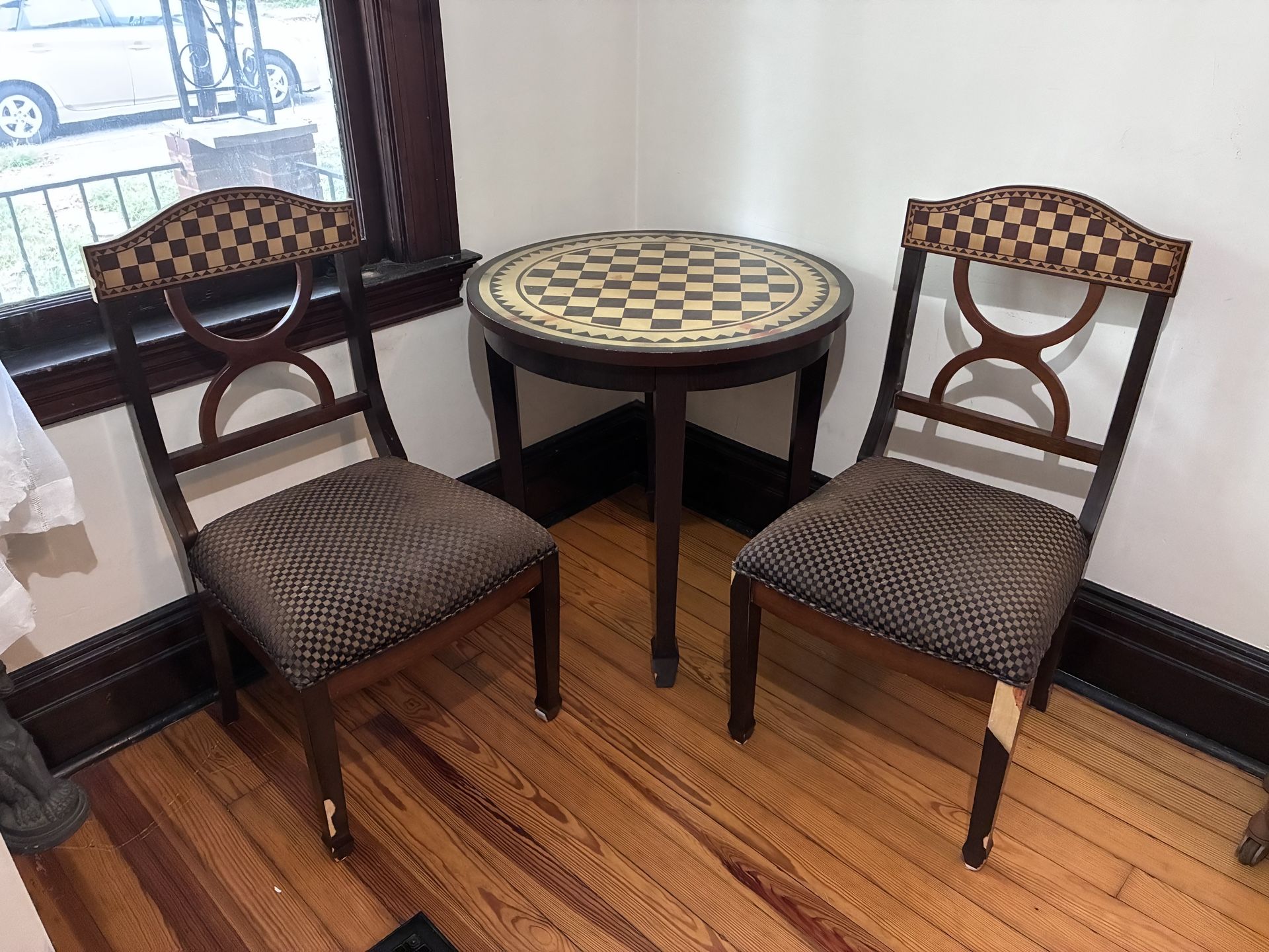 Checkered Table and Chairs