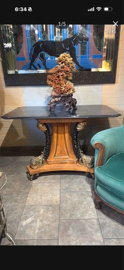 51 wide 29 deep 30 tall elegant Marble Top beautiful side, Table
