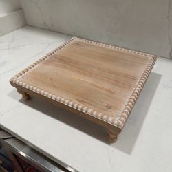 Vintage Beaded Wood Riser 14x14”