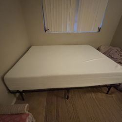 Gently-used & Clean, Queen Bed: Lavender Foam Pad And Bed Frame Included 