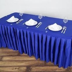 6 FEET ROYAL BLUE TABLE SKIRTS 