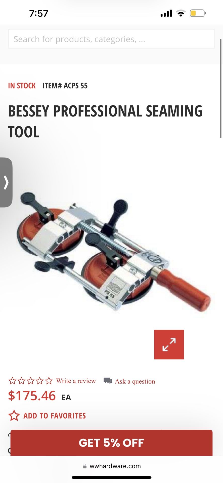 BESSEY PROFESSIONAL SEAMING TOOL