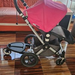 Bugaboo Stroller And Piggyback Color Pink 