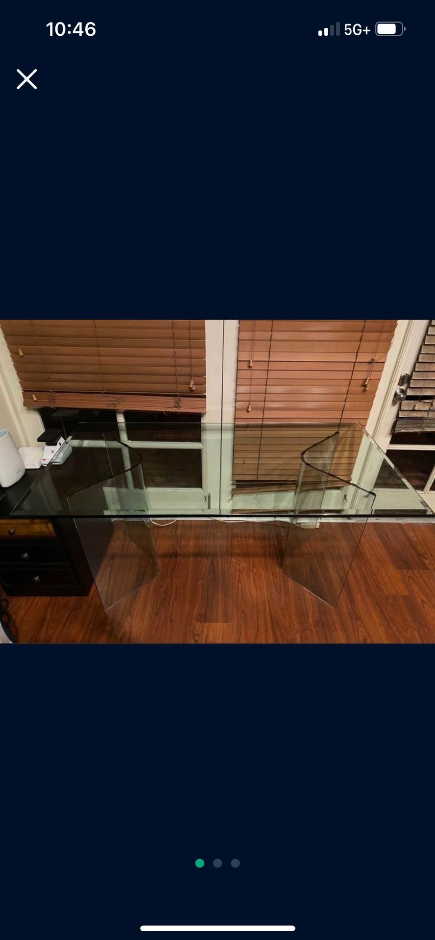 Modern Glass Desk, table With Glass Base