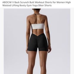 $5- Back Scrunch Butt Workout Shorts for Women High Waisted Lifting Booty Gym Yoga Biker Shorts